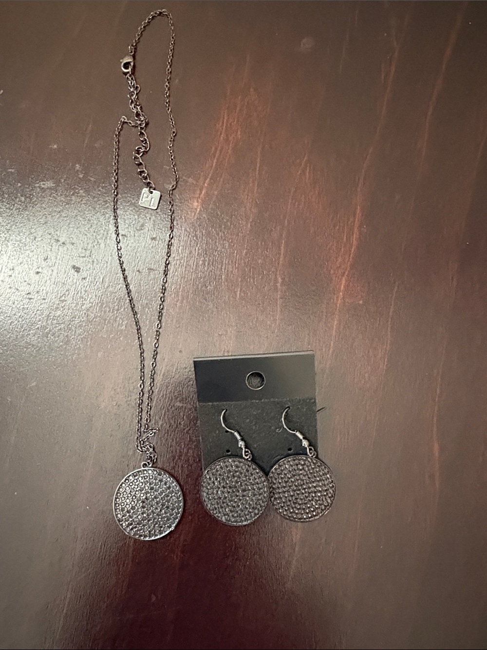 Parklane Hendrix Necklace & Earring Set -Shimmering Gunmetal - Worn one time